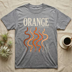Corn Snake Morphs Orange Personality T-Shirt in Sport Grey — Photo collage of seven orange corn snake morphs beneath a large serif headline and a dictionary block.