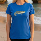 Blue T-Shirt with Blue-Tongue Lizard Graphic Design