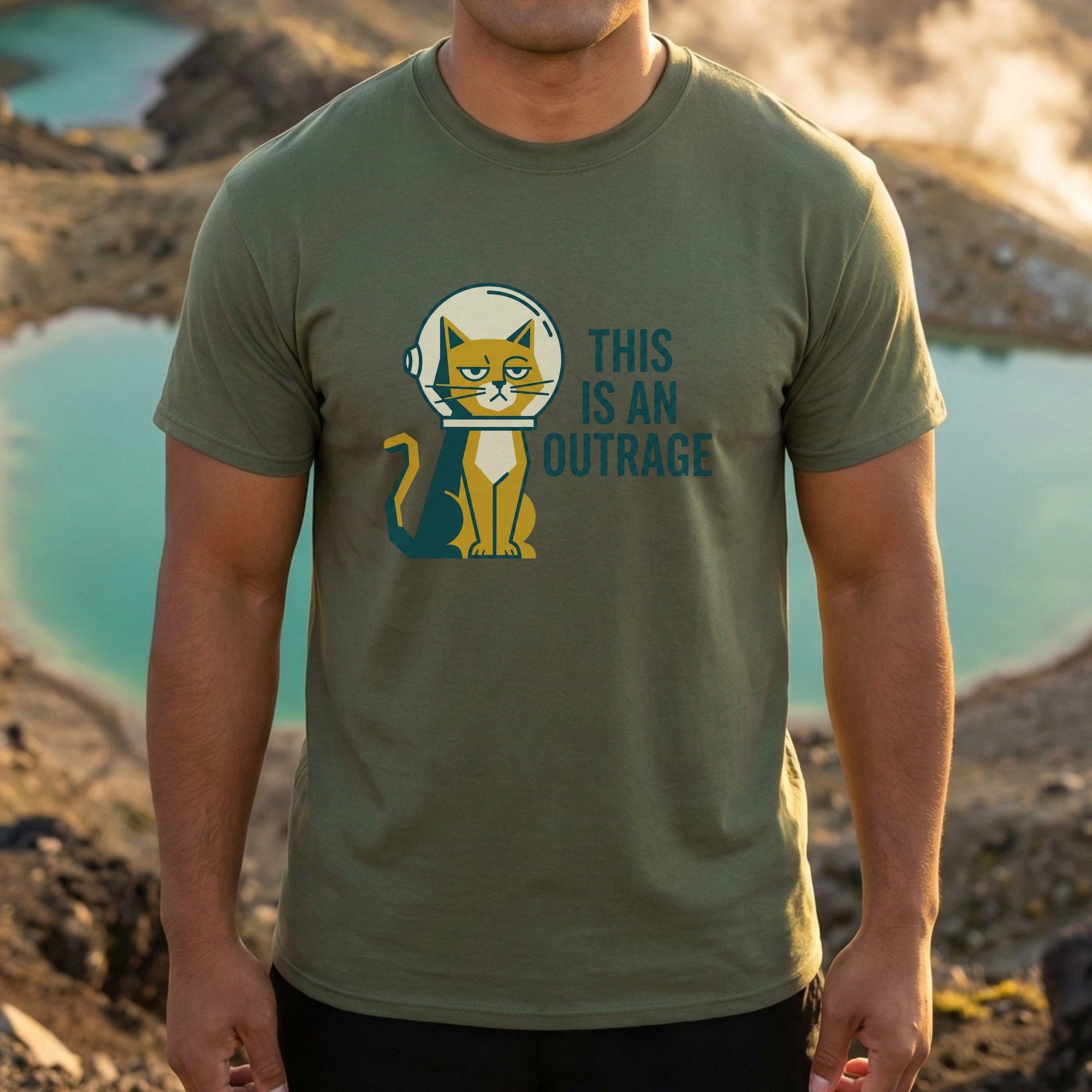 This Is An Outrage Cat Graphic T-shirt