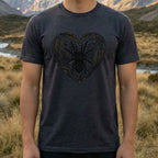 Unique Heart Design T-Shirt with Intricate Patterns