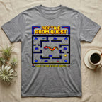 Gray t-shirt with "Reptile Room Quest" and pixelated snake game.