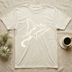 Cream t-shirt with a cream-colored flying squirrel graphic.