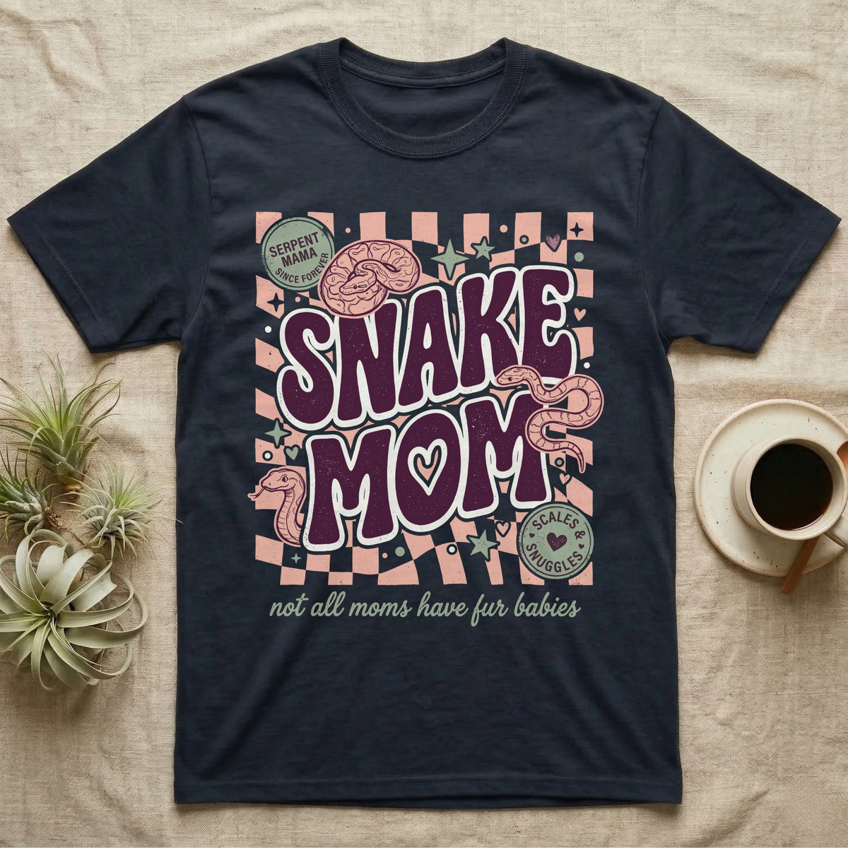 Serpent Mama Snake Mom with scales and snuggles design.