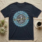 Navy t-shirt with circular graphic featuring "Certified Fresh Dairy Cow Isopods - The Cleanup Crew".