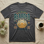 Dark gray t-shirt with "100% THAT BEARDED BOSS" text and lizard graphic.