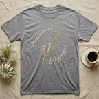 Grey t-shirt with a snail and fern design and "Professional Lollygagger" text.