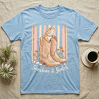 Bearded dragon in cowboy boots with "Sunshine & Scales" text.