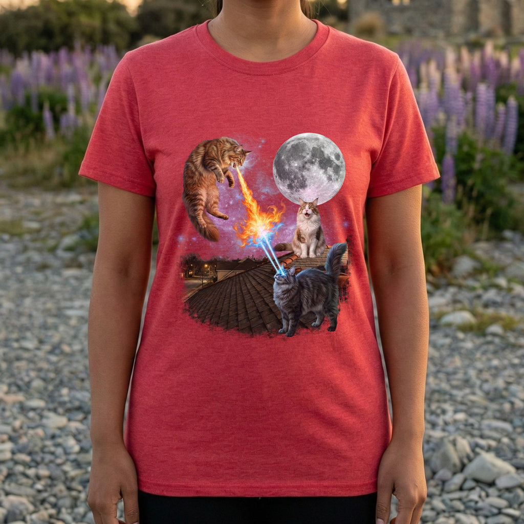 Epic Cats Blasting Lasers and Fire T-Shirt