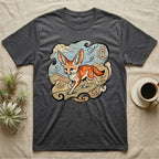 Dark grey t-shirt featuring a fennec fox illustration with Japanese text.