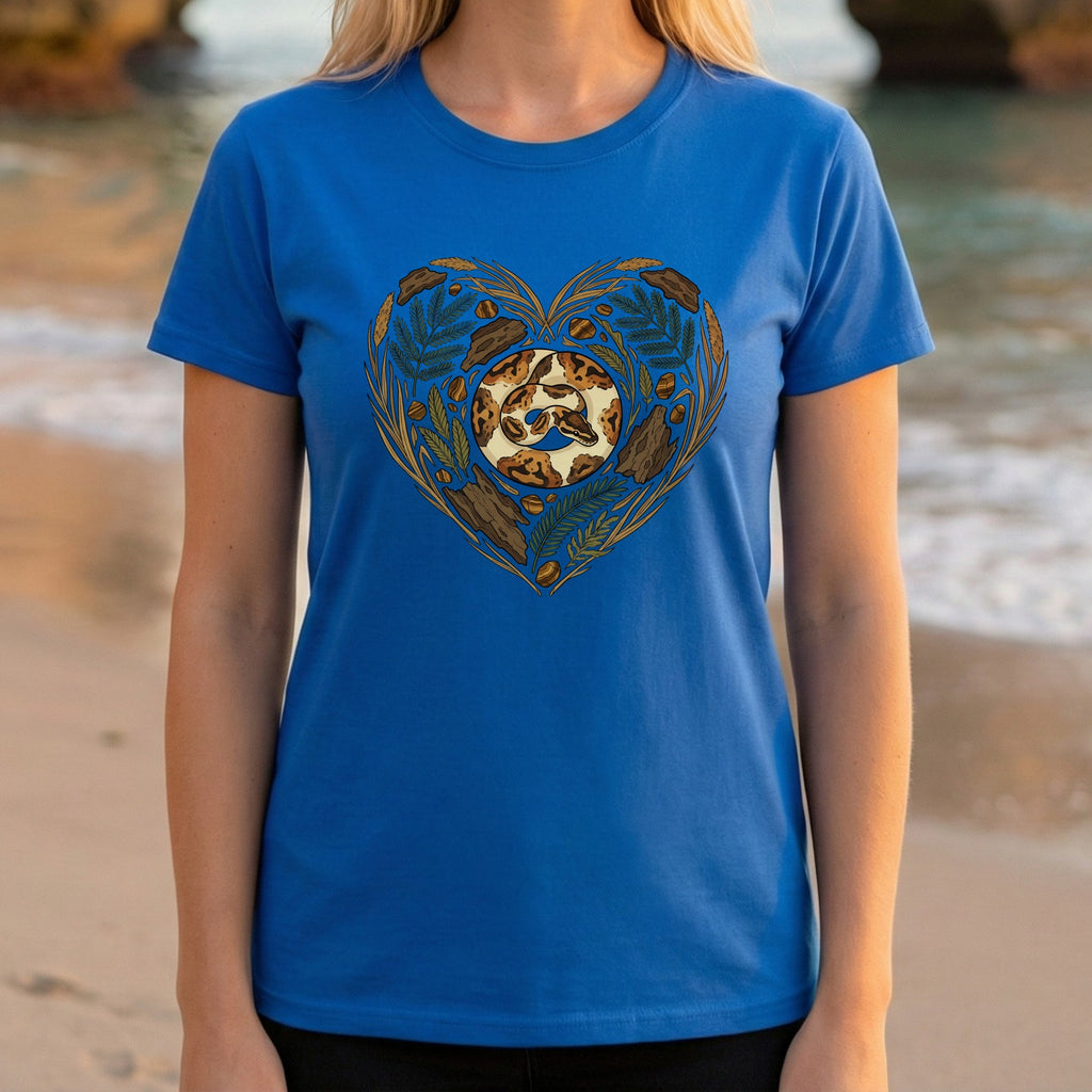Heart Shaped Nature Animal Design Blue T-Shirt