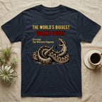 Dark t-shirt with coiled snake and text "The World's Biggest Drama Queen".