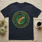 Navy t-shirt with a "Goblin Core Society" graphic featuring a gecko and ferns.