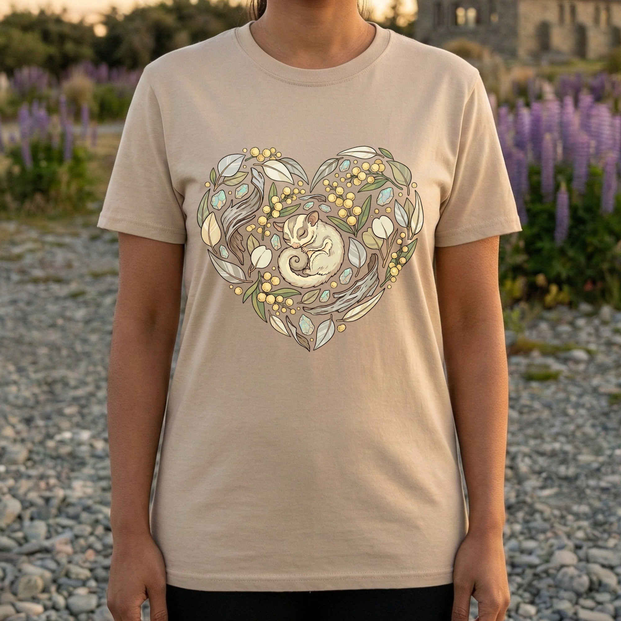 Heart Woodlands Squirrel Graphic Tee Shirt