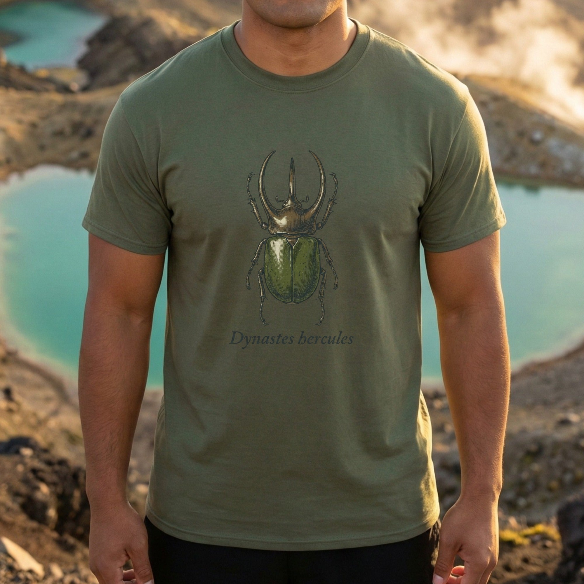Dynastes Hercules Beetle Graphic Printed T-Shirt