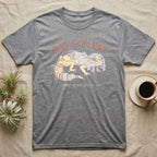 Gray t-shirt with a distressed gecko graphic and text "BAD SKIN DAY".