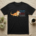 Bearded Dragon Birthday T-Shirt in Black — Sketch-style bearded dragon in a party hat holding a flag with handwritten text Happy 250th Birthday, America.