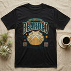 Black t-shirt with "Bearded" text and a stylized lizard illustration.