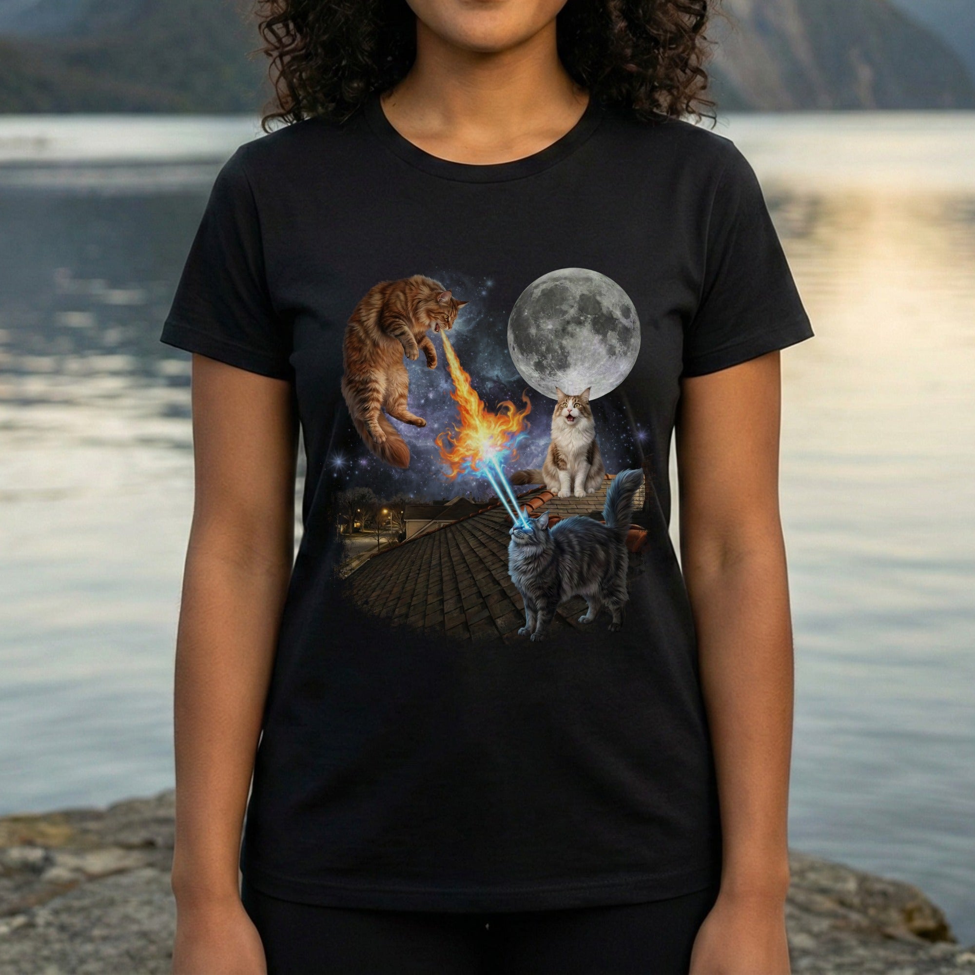 Epic Cats with Laser Eyes and Fire Breath T-Shirt