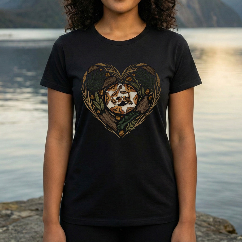 Heart Shaped Nature Design with Leopard T-Shirt