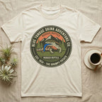 T-shirt with blue tongue skink and "Blue Tongue Skink Adventure Co." text.