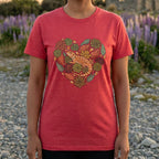 Bearded Dragon and Succulent Heart Design T-shirt