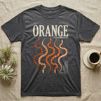 Corn Snake Morphs Orange Personality T-Shirt in Dark Heather — Photo collage of seven orange corn snake morphs beneath a large serif headline and a dictionary block.