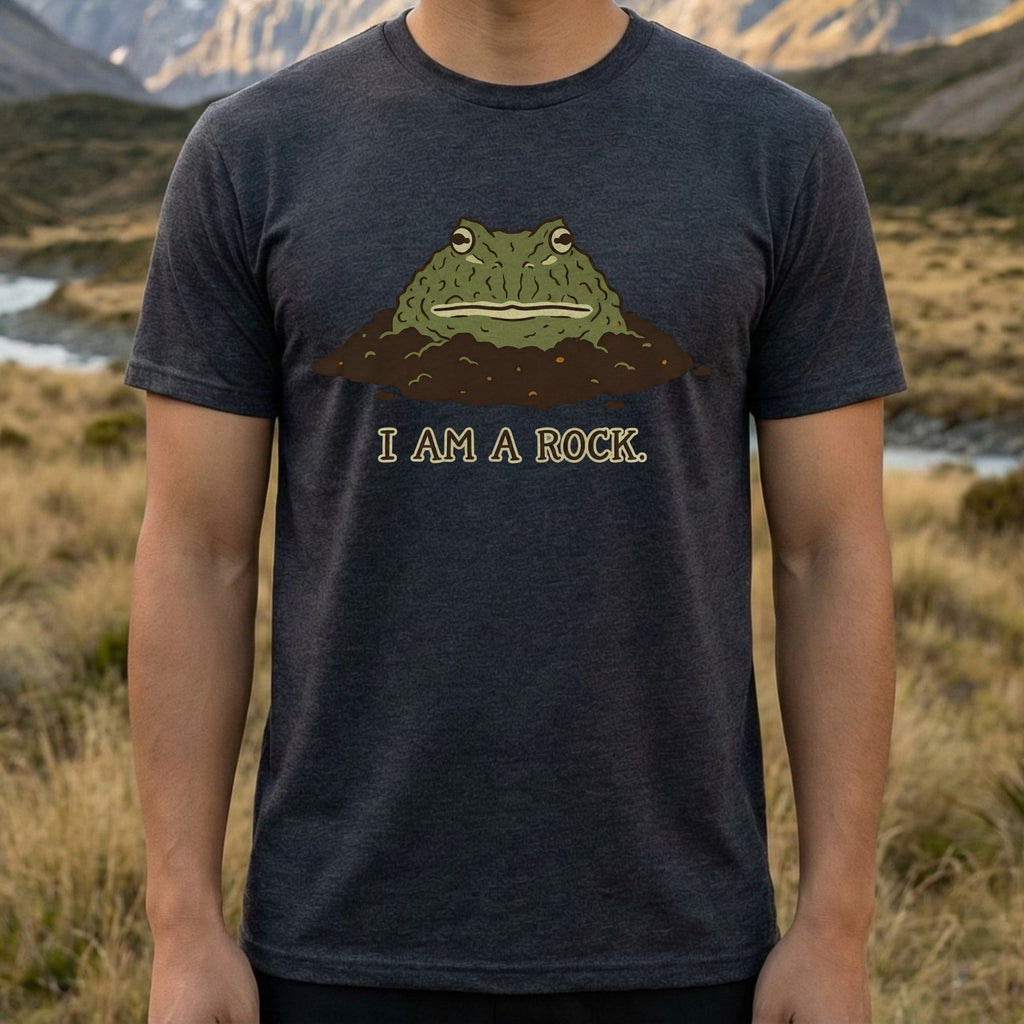 I Am A Rock Funny Frog Graphic Print T-shirt
