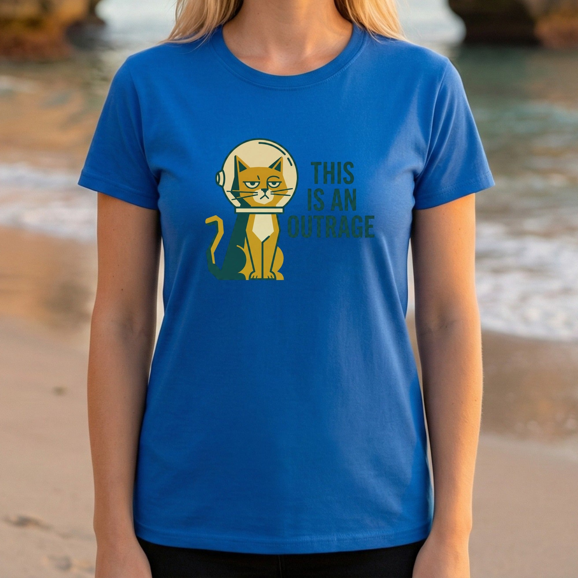 This Is An Outrage Cat Graphic T-Shirt