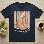 Bearded dragon in cowboy boots with "Sunshine & Scales" text.