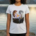 Cats Shooting Lasers With Moon Graphic T-shirt
