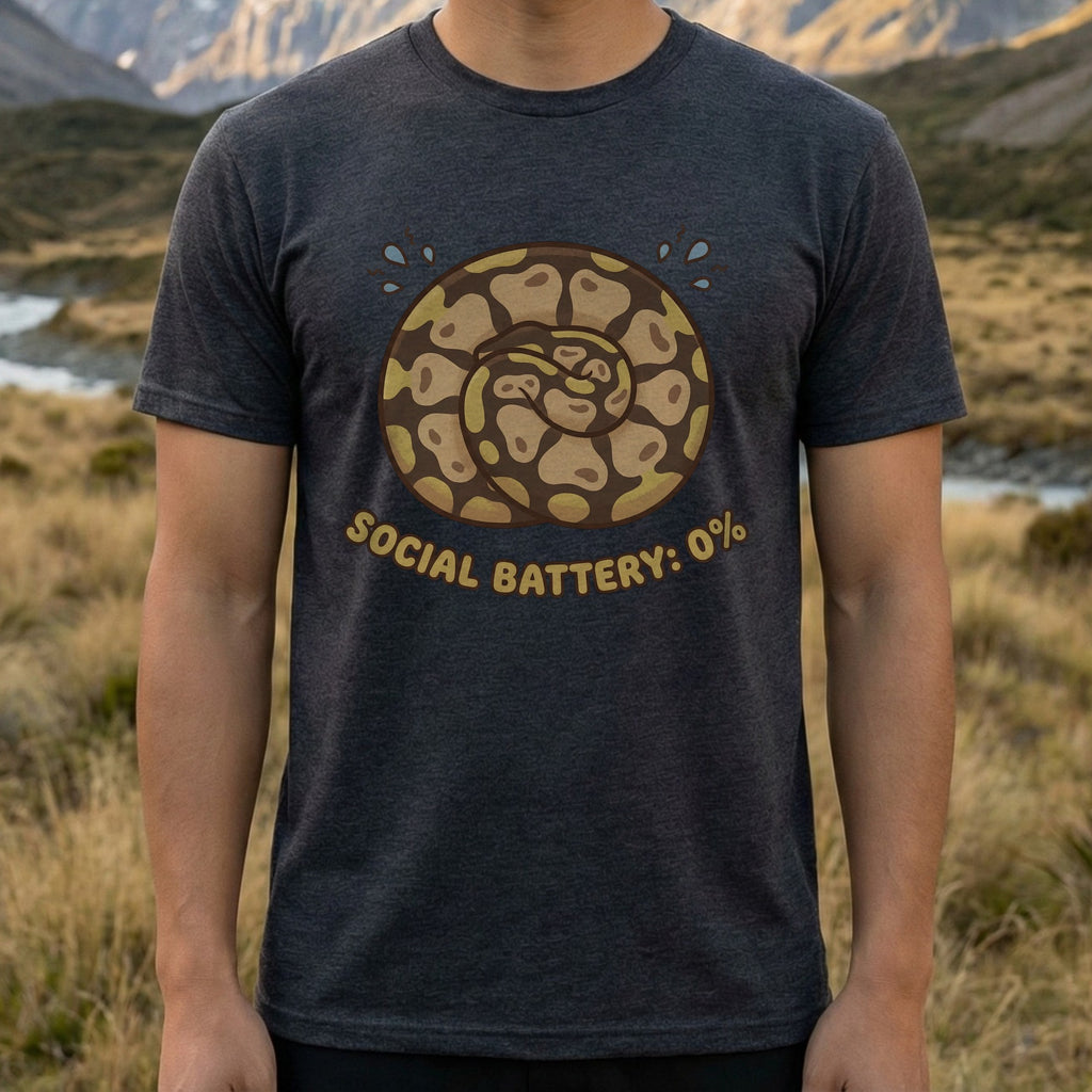 Social Battery 0 Percent Humor Graphic T-Shirt